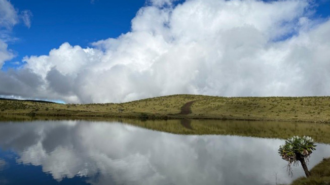 山小屋のキッチンで食事を準備している地元の料理人たちの笑顔。